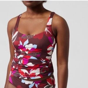 NWT! Multicolor Floral Square Neck Tankini - Size 36D/DD